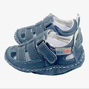 RILEYROOS SANDALS 3-6 MONTHS CHESSIE NAVY BABY WALKERS CLOSED TOE LEATHER SHOES